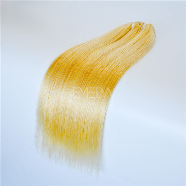 Blonde color clip in hair extension for white women LJ175